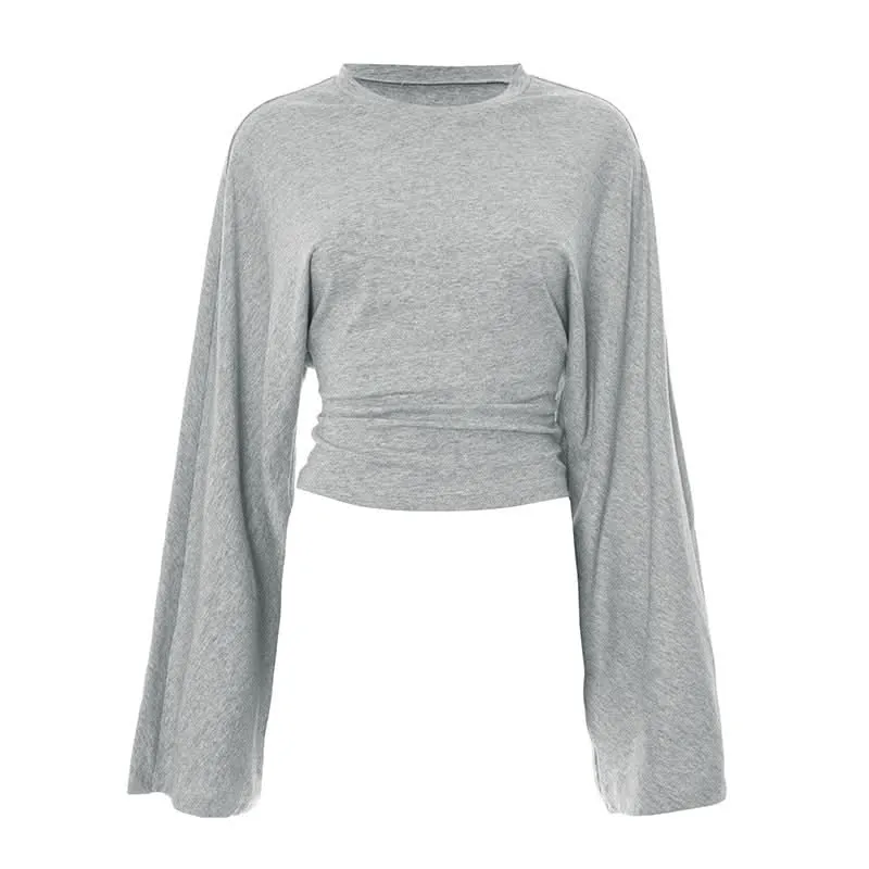Long sleeve crewneck solid top