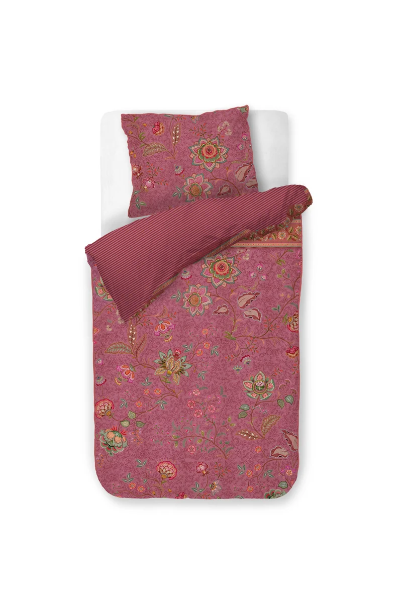 Pip Studio Dekbedovertrek Mumbai Evening - 60 x 70 cm - Donker roze