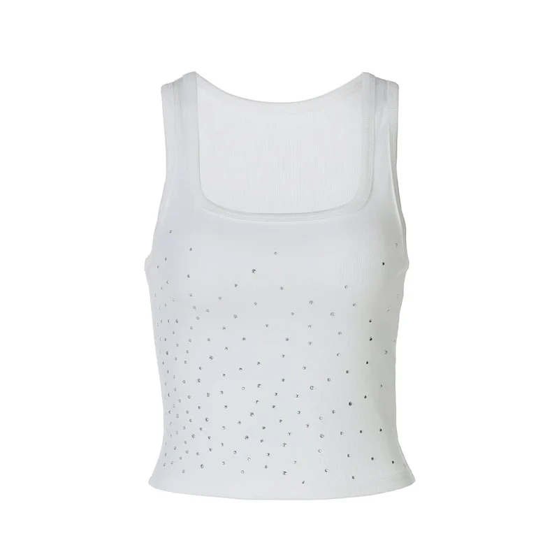 U neck beaded tank top