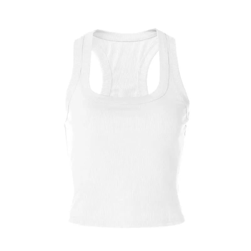 U neck solid tank top