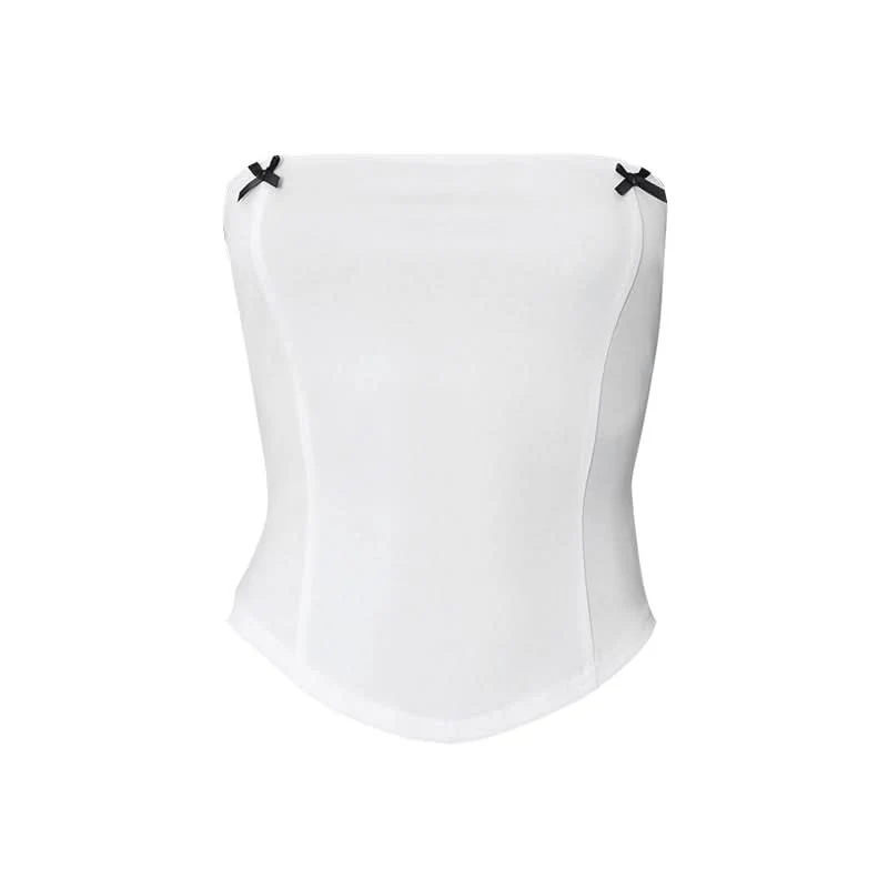 Backless bowknot tube top