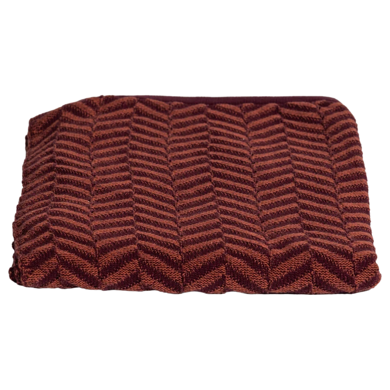 WOOOD plaid 130x170 cm Suna - Katoen - Bordeauxrood/Paars