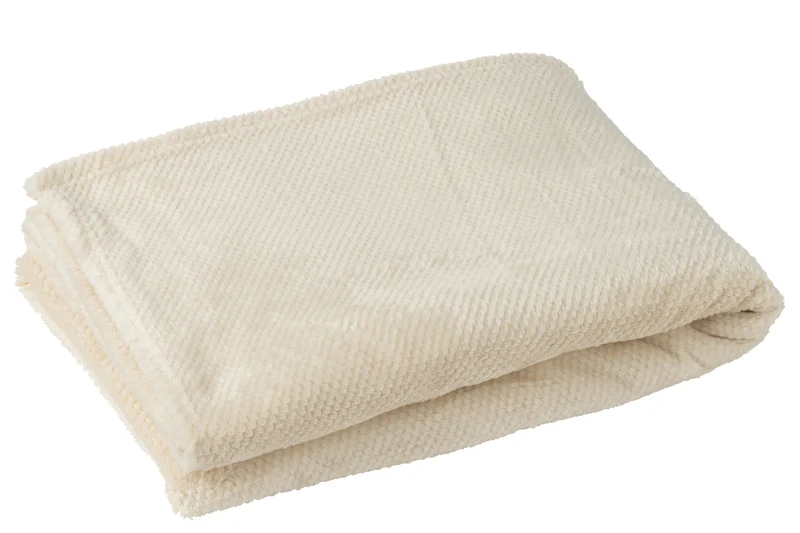 J-Line deken Snuggle - polyester - ecru