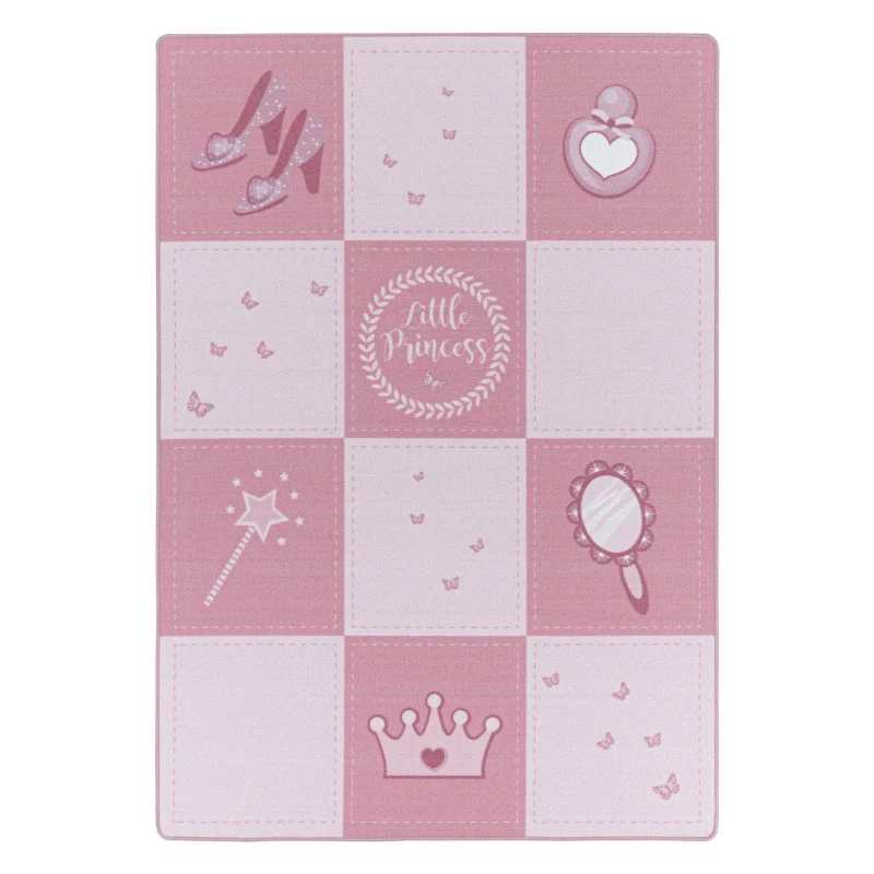 Play – Kindervloerkleed – Little Princess Roze – Laagpolig – Anti-Allergisch & Anti-Slip