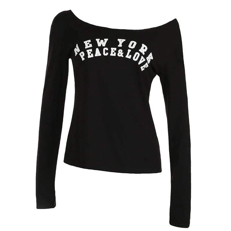Long sleeve letter pattern top