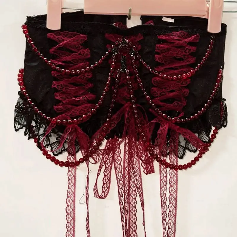 Lace beaded hem corset top