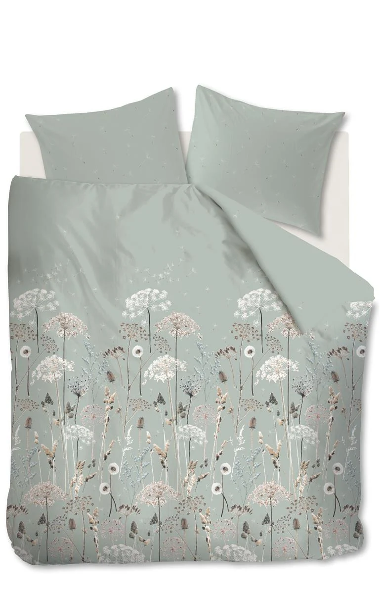 Ariadne at Home dekbedovertrek Flowers - 260x200/220 cm - groen