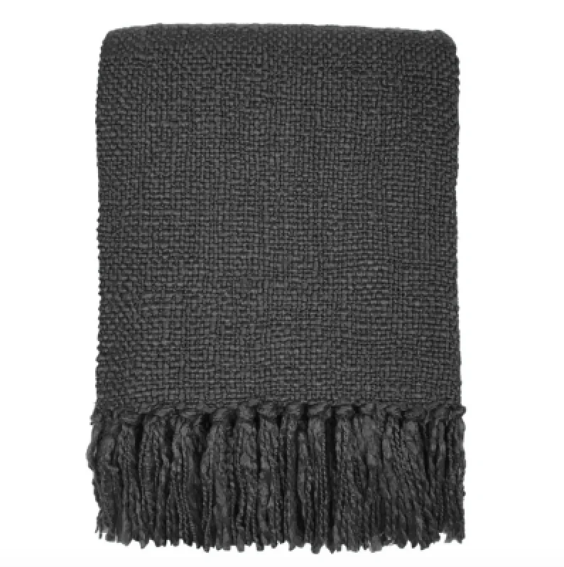 Malagoon plaid Leisteen - anthraciet - 125x150cm