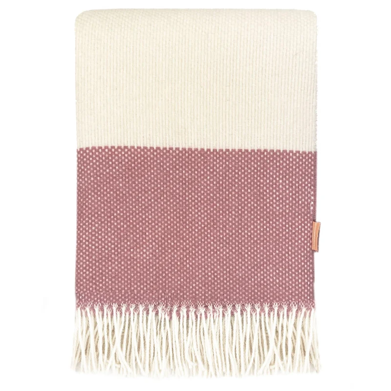 Malagoon plaid Festivity - mist roze - 140x200cm 100% wol