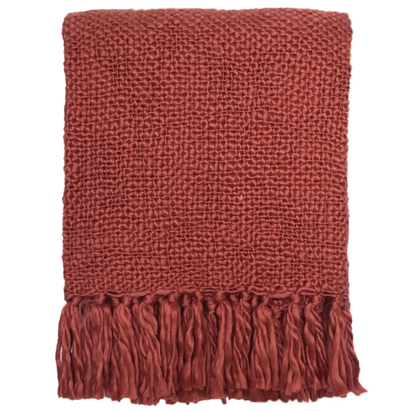 Malagoon plaid Solid - faded rood - 125x150cm