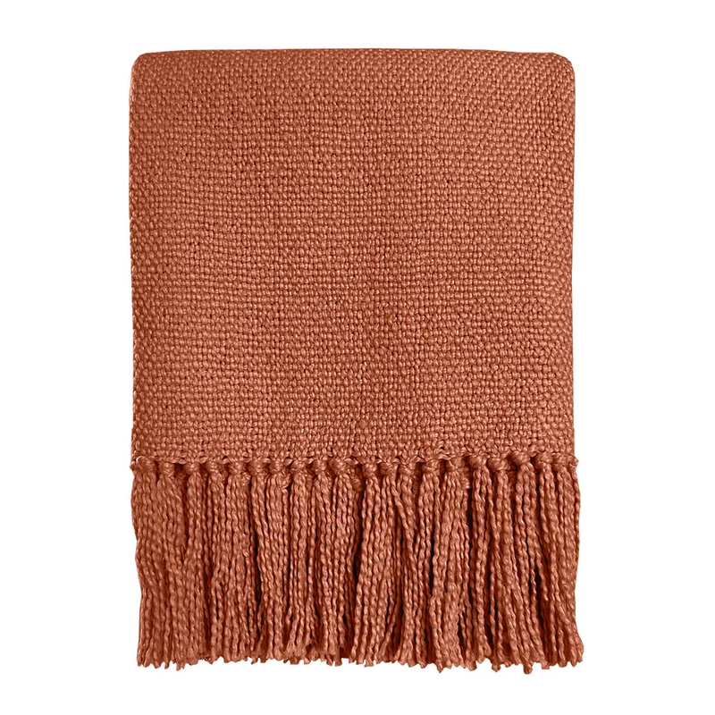 Malagoon plaid - terracotta - 127x152cm 100% katoen