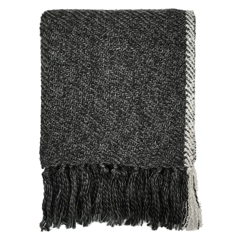 Malagoon plaid Melee - houtskool - 125x150cm