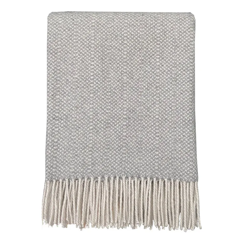 Malagoon plaid - structuur grijs - 130x170cm gerecycled wol