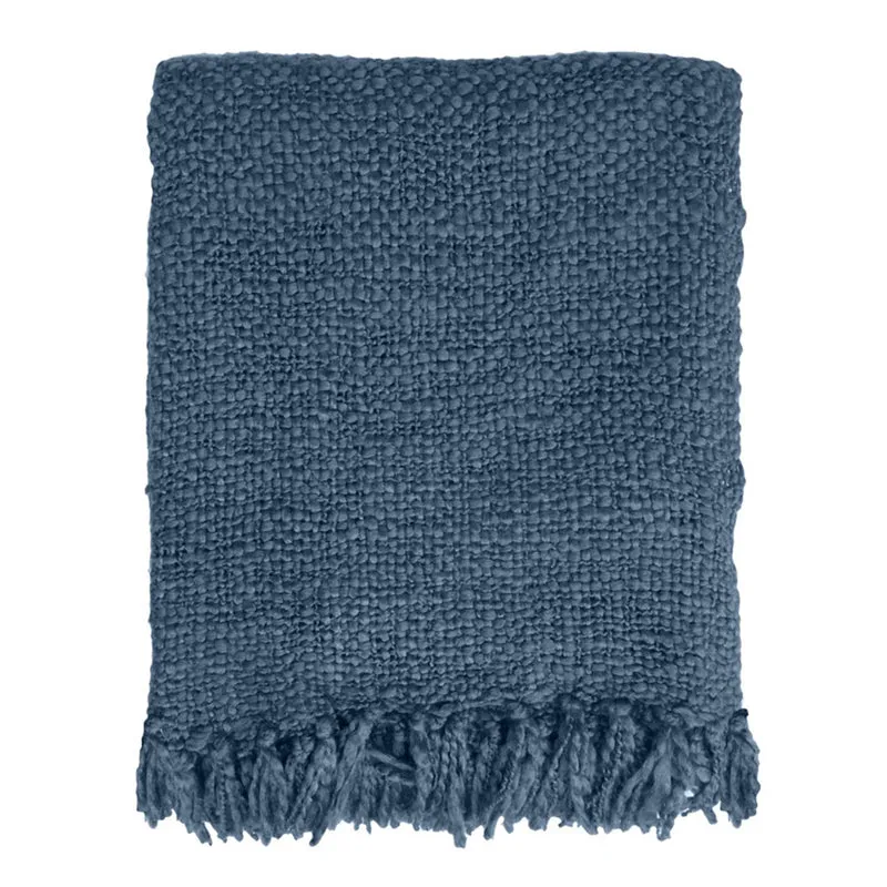 Malagoon plaid Solid - indigo blauw - 125x150cm