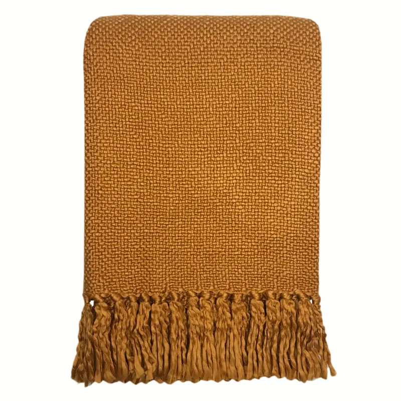 Malagoon plaid Inca - okergeel - 125x150cm