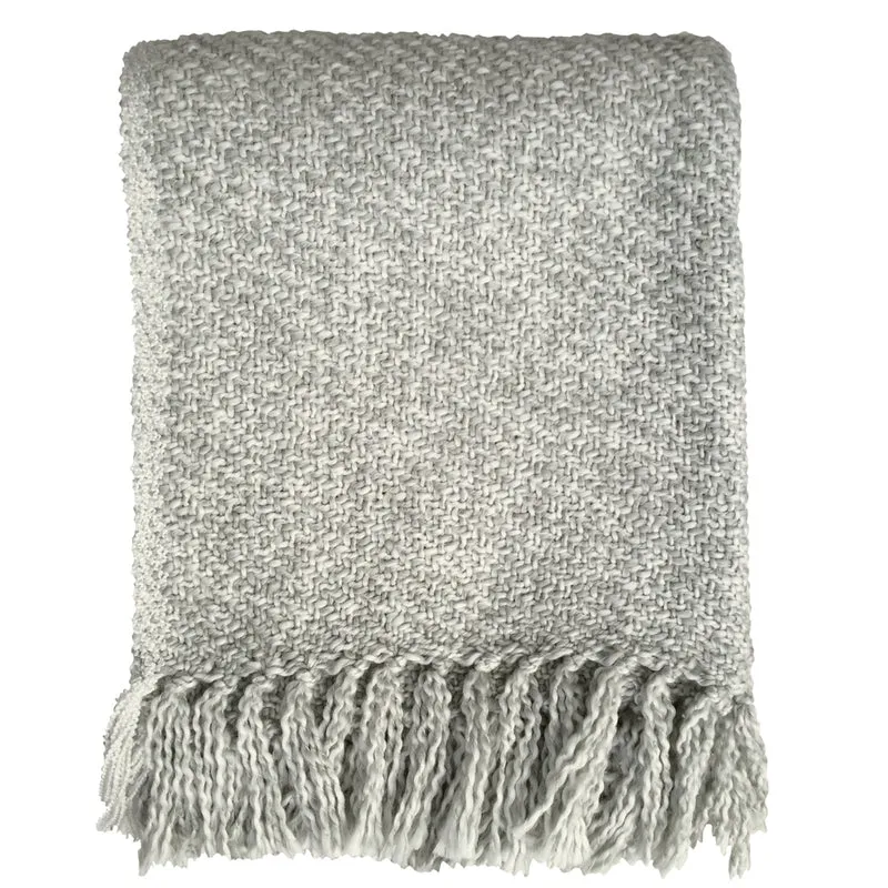 Malagoon plaid Melee - lichtgrijs - 125x150cm
