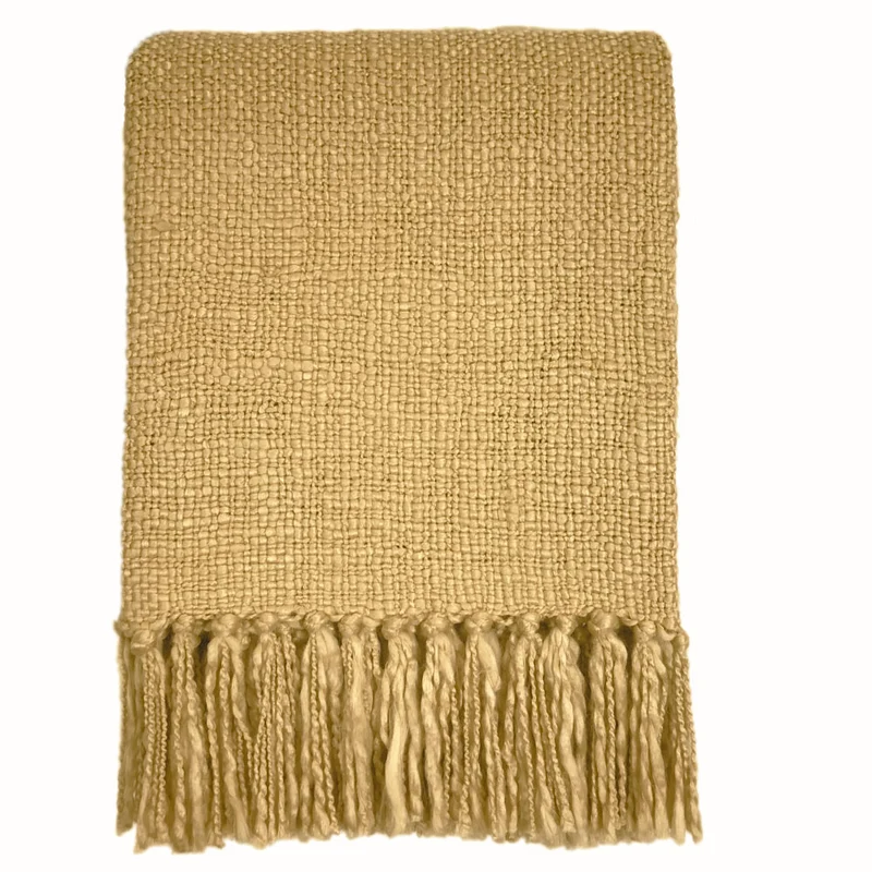 Malagoon plaid Vintage - geel - 125x150cm