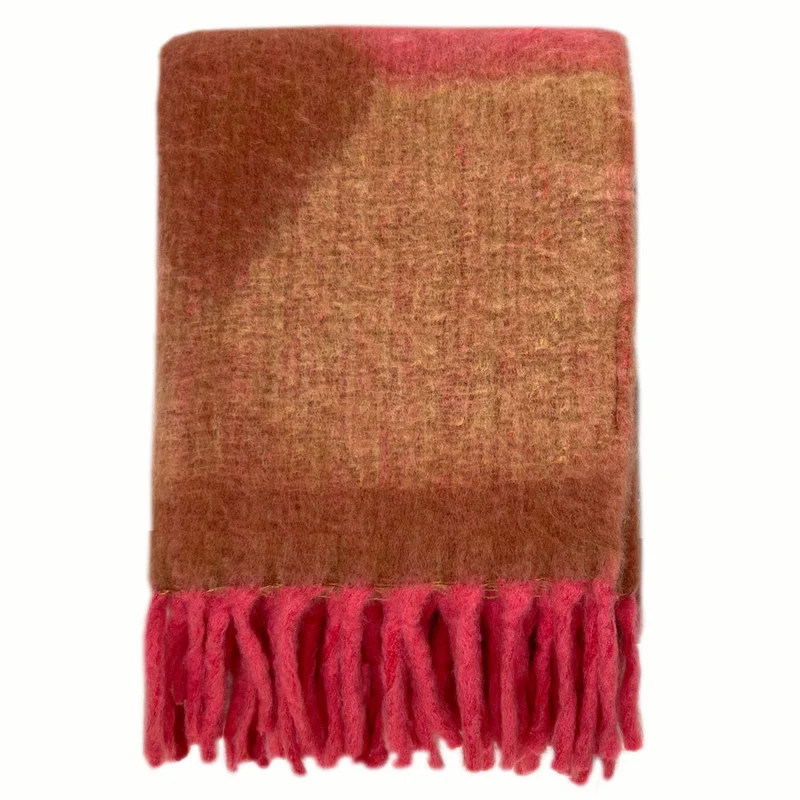 Malagoon plaid Zapotec - zacht roze - 100% recycled