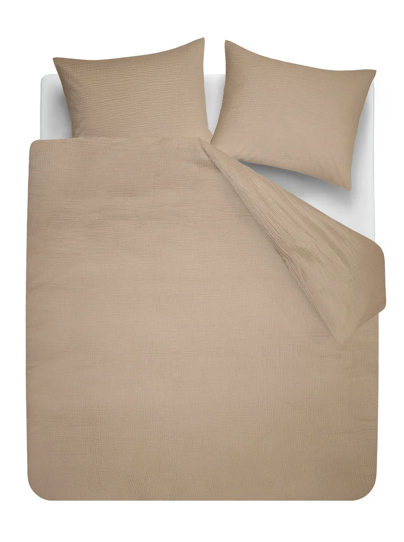 Beddinghouse Dekbedovertrek Mist - 240 x 200/220 cm - Licht bruin