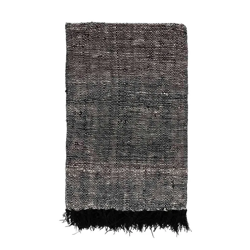 Originalhome Multifunctioneel kleed gerecycled katoen zwart - 200x125 cm