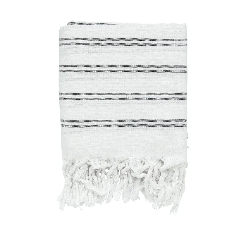 Originalhome Multifunctioneel kleed Wit/ Zwarte strepen - 210x100 cm