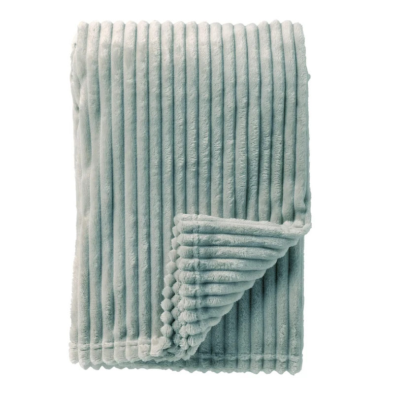 MARTHY - plaid 140x180 cm - ribfluweel - gerecycled - Jadeite - groen