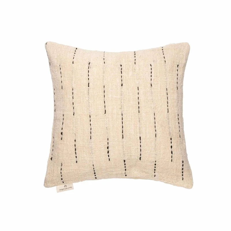 Originalhome kussenhoes gerecycled katoen met stippen zwart - 50x50 cm