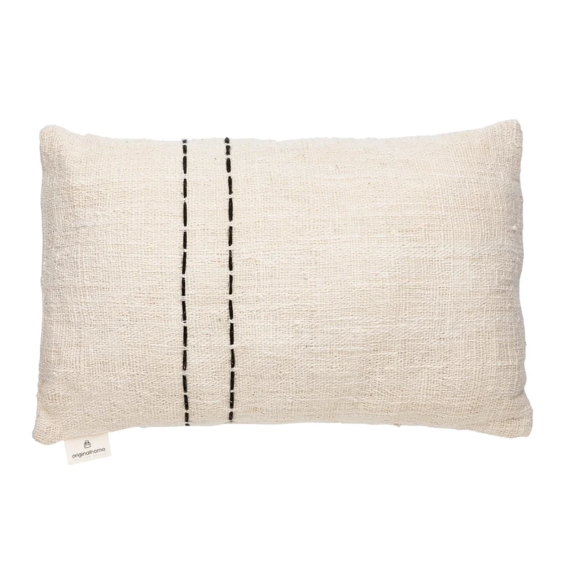 Originalhome kussenhoes gerecycled katoen grafisch zwart - 60x40 cm