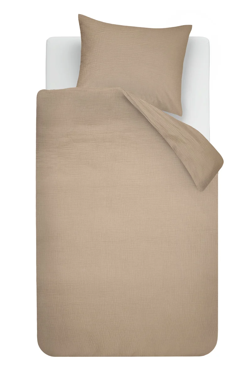 Beddinghouse Dekbedovertrek Mist - 140 x 200/220 cm - Licht bruin