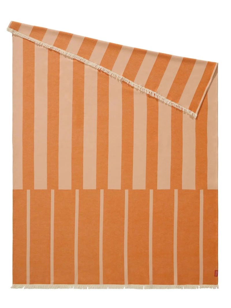 benuta katoenen deken Reed - oranje - 130x170 cm