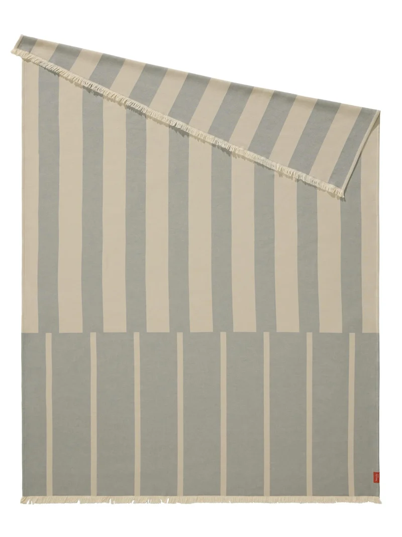 benuta katoenen deken Reed - grijs - 130x170 cm