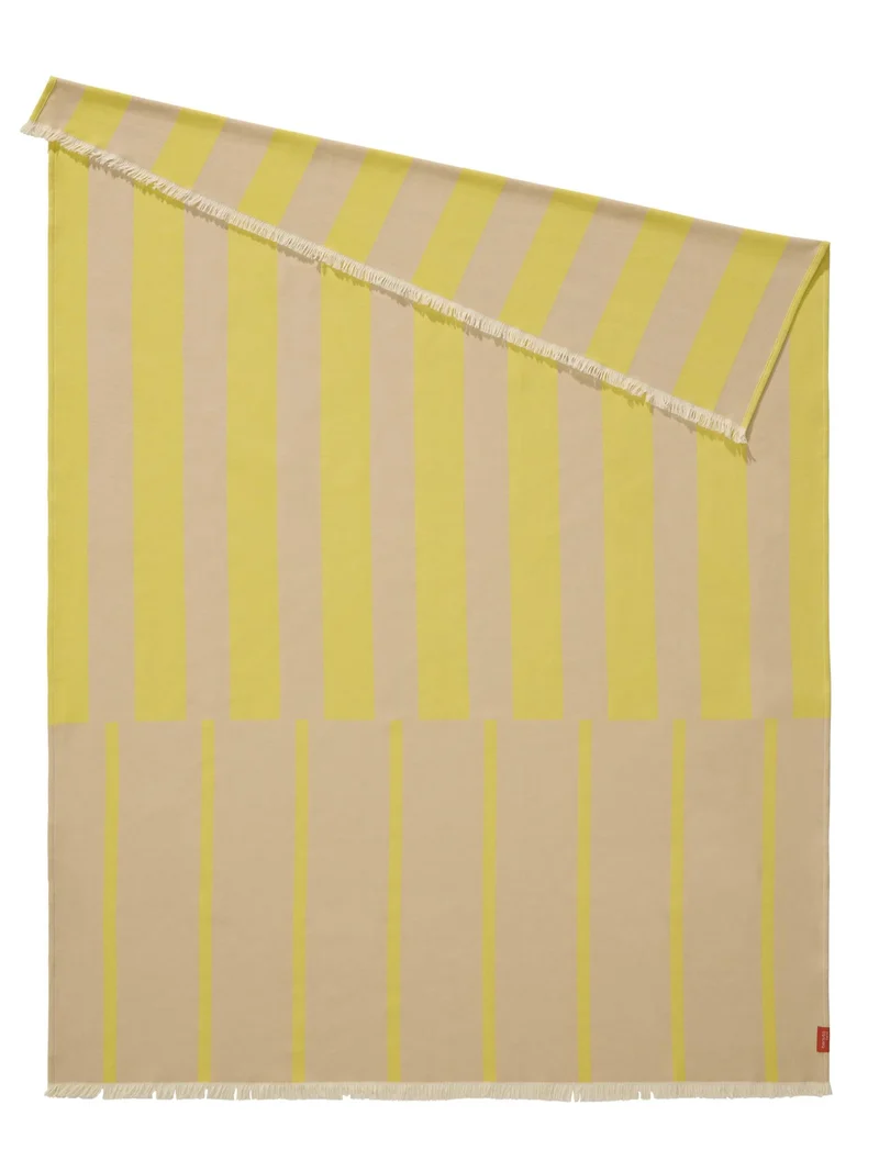 benuta katoenen deken Reed - geel - 130x170 cm