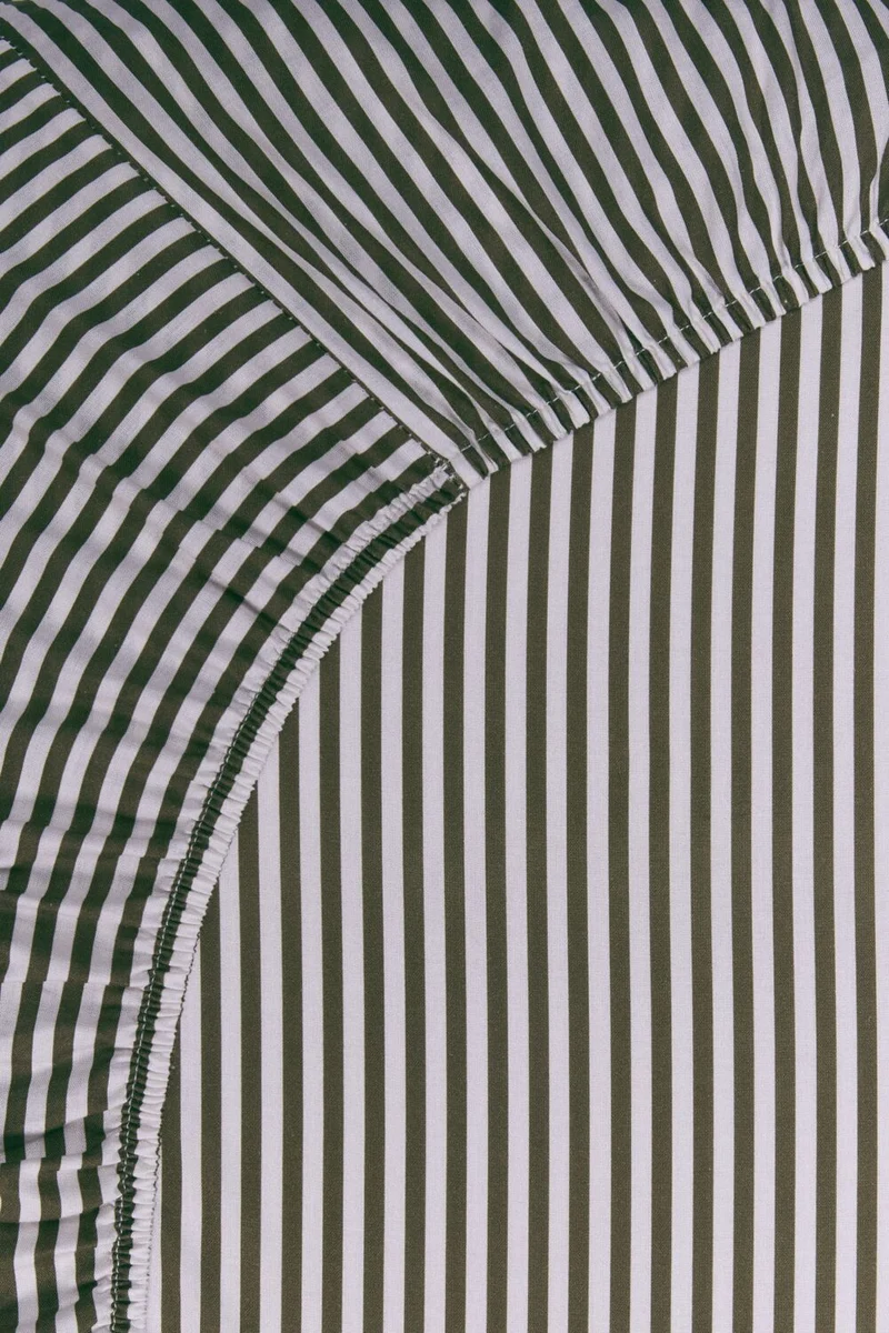 vtwonen Hoeslaken Mini Stripe - 140 x 200 cm hoekhoogte 25 cm - Naturel