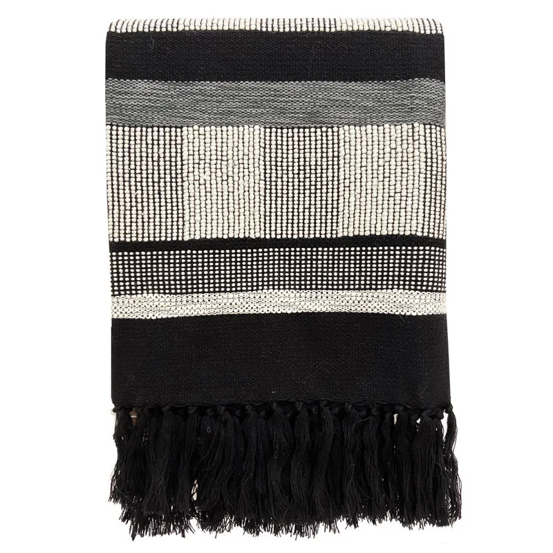 Malagoon plaid - zwart textuur - 125x150cm