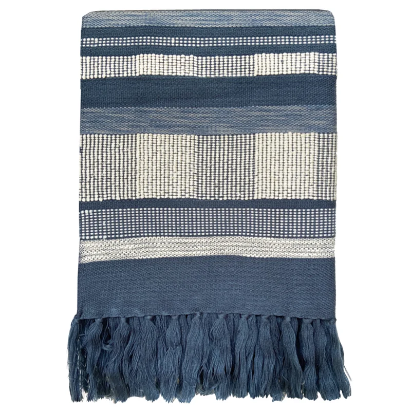 Malagoon plaid - Middernachtblauw textuur - 125x150cm