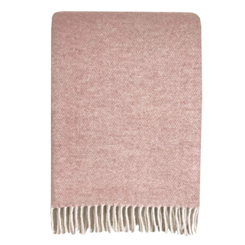 Malagoon plaid - nevelroze dubbelzijdig - 130x170cm gerecycled wol