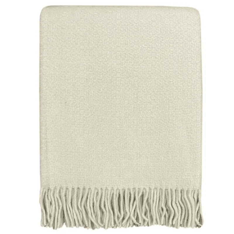Malagoon plaid - abbey wit - 130x170cm gerecycled wol