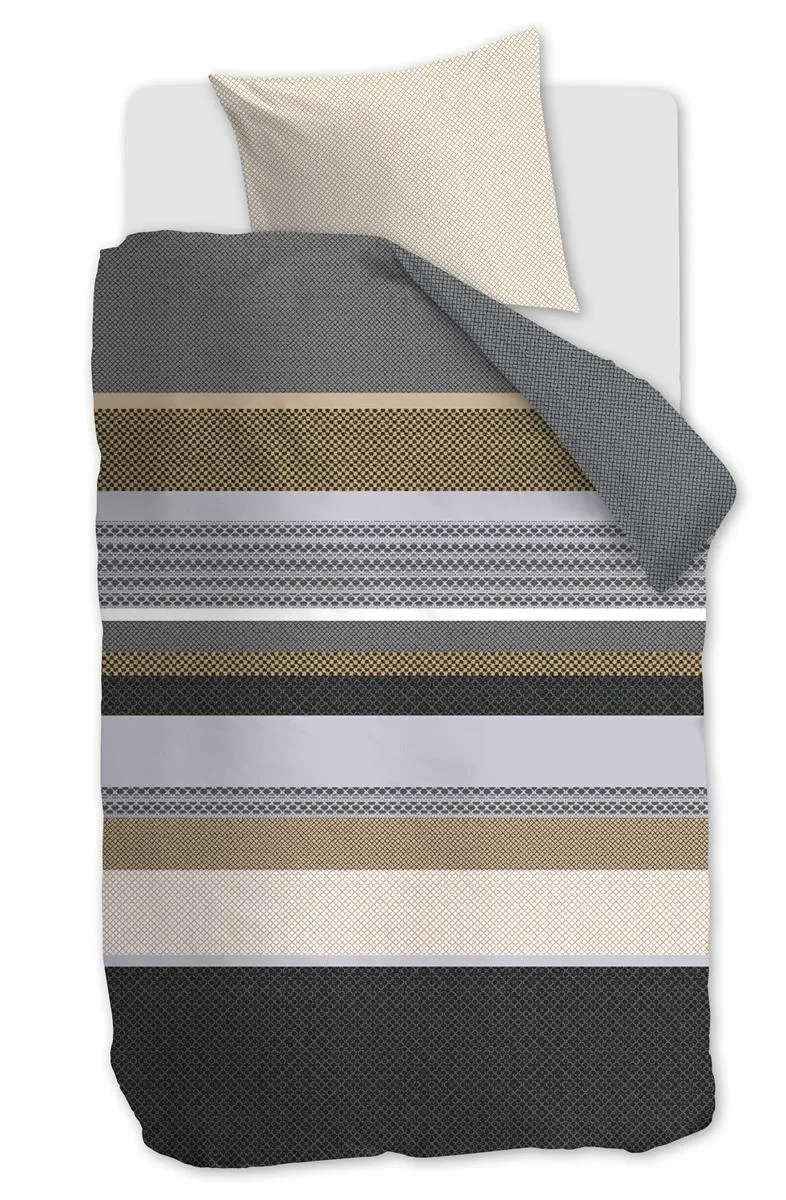 Beddinghouse Hylke dekbedovertrek - Eenpersoons - 140x200/220 cm - Grijs