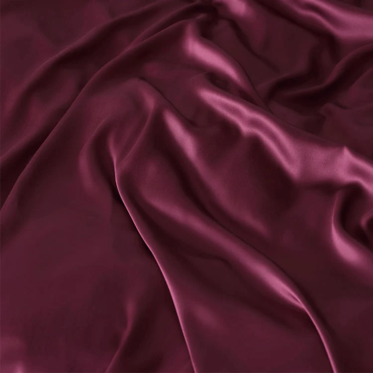 Coco & Cici - Eco Bamboe Sateen Hoeslaken Bordeaux - 140x200x30