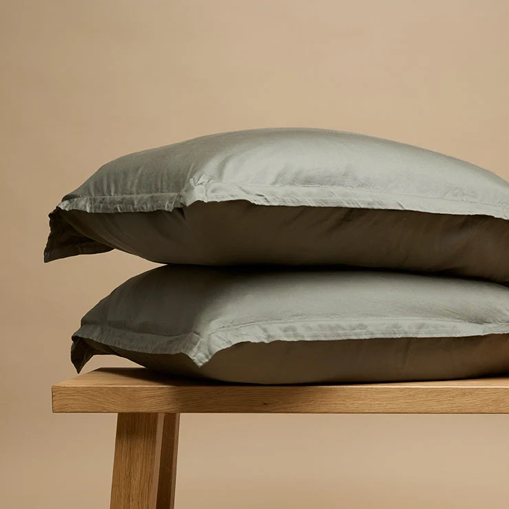 Coco & Cici - TENCEL Twill Kussensloop Olijfgroen - 1 kussensloop 40x80