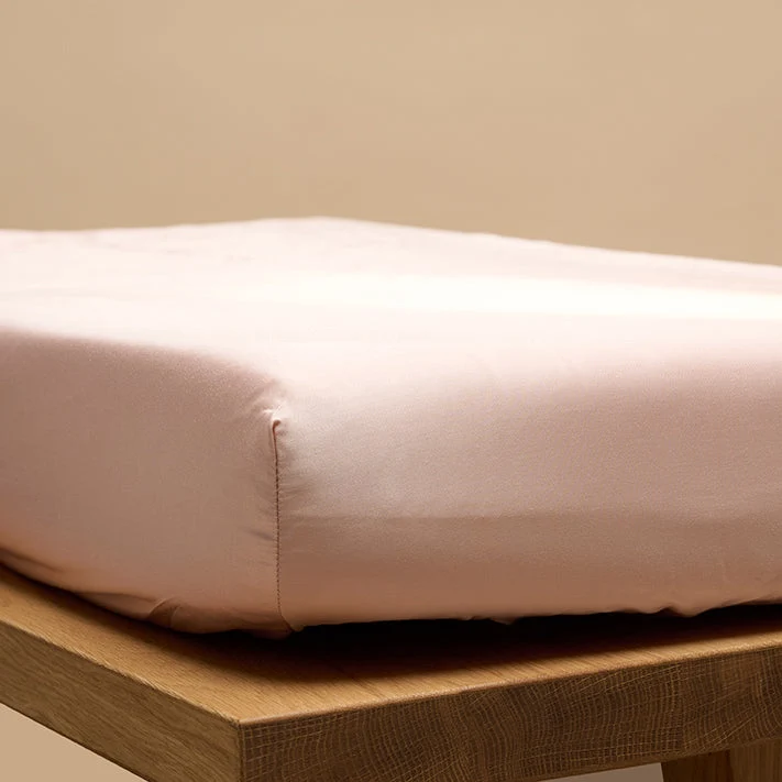 Coco & Cici - Eco Bamboe Hoeslaken Powder peach - 160x200x30