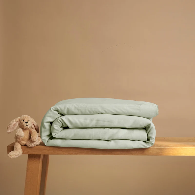 Coco & Cici - Kids - TENCEL Sateen Dekbedovertrek Grijs groen - 100x135 (zonder kussensloop)