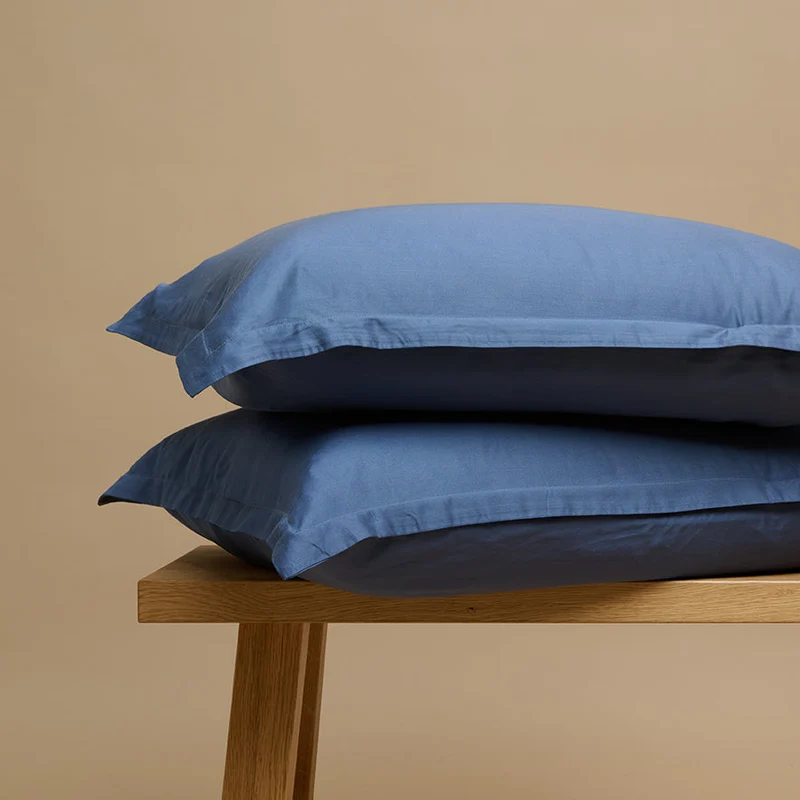Coco & Cici - TENCEL Twill Kussensloop Donker Blauw - 1 kussensloop 50x70 zonder volant