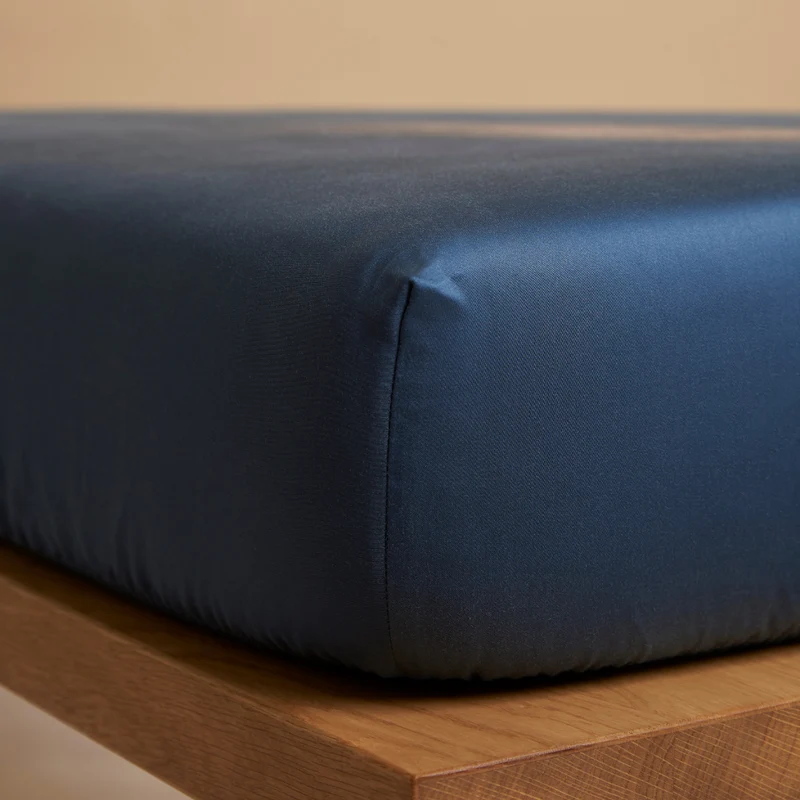 Coco & Cici - TENCEL Twill Hoeslaken Donker Blauw - 140x200x30