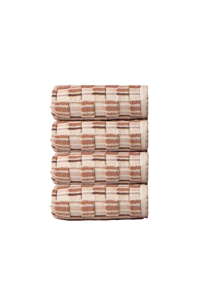 Calma House Handdoeken (set van 4 stuks) Mercurio - Aardekleur - 30x50