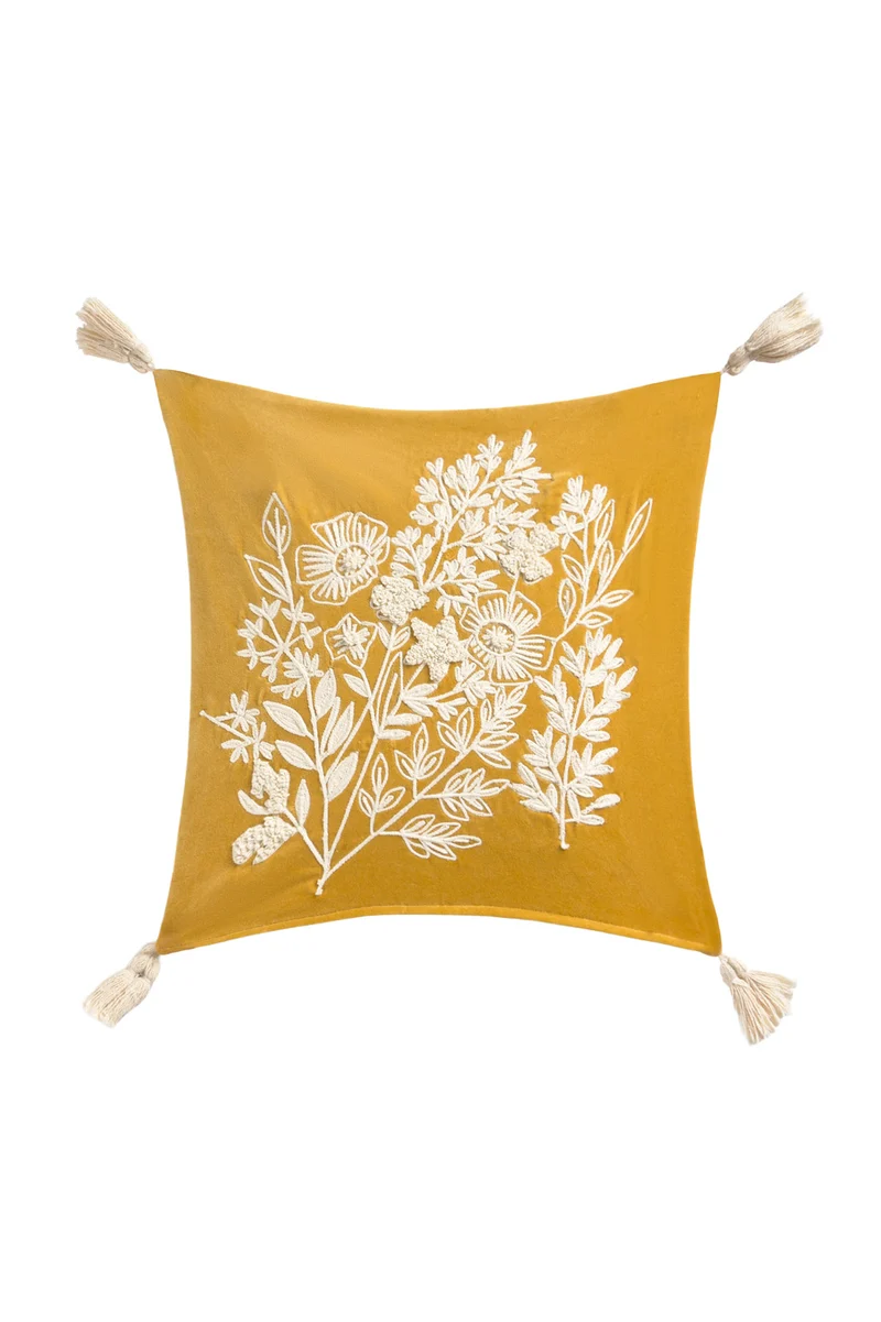 Calma House Kussenhoes Sakura - Mosterd - 45x45