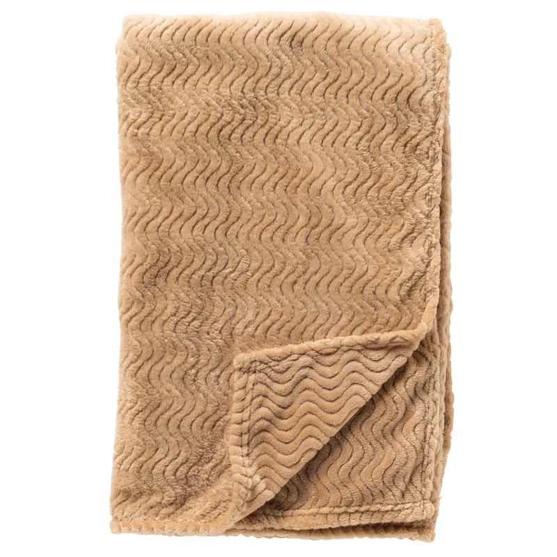 BARTOS - plaid 140x180 cm - recycled - golfpatroon - Irish Cream - beige