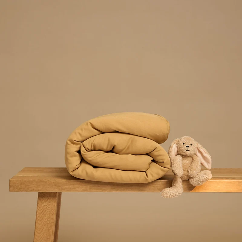 Coco & Cici - Kids - TENCEL Twill Dekbedovertrek okergeel - 120x150 (zonder kussensloop)