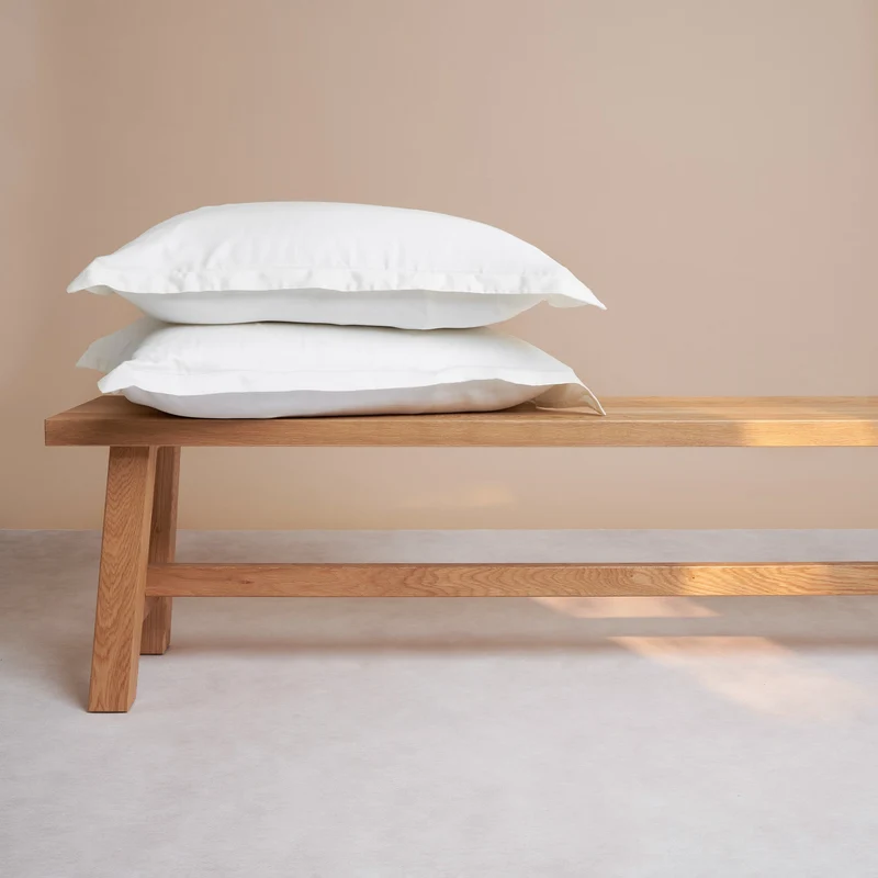 Coco & Cici - TENCEL - Sateen Kussensloop Wit - 1 kussensloop 50x75