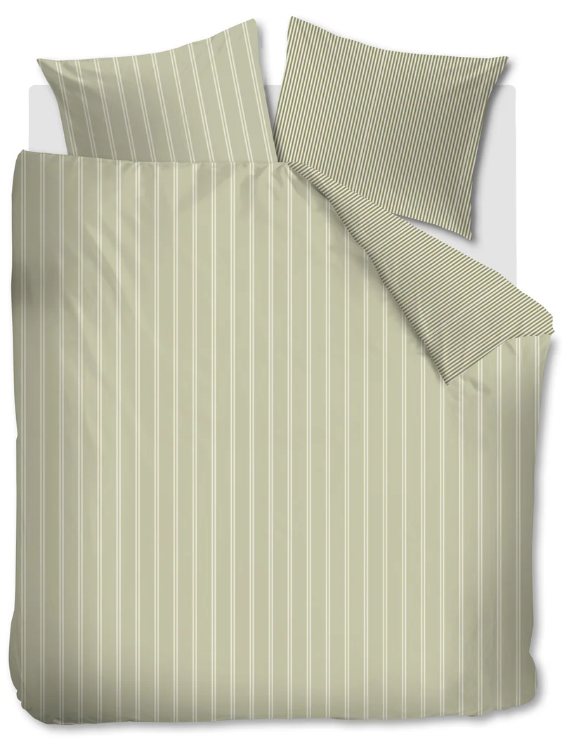 vtwonen Dekbedovertrek Mini Stripe - 260 x 220 cm - Groen